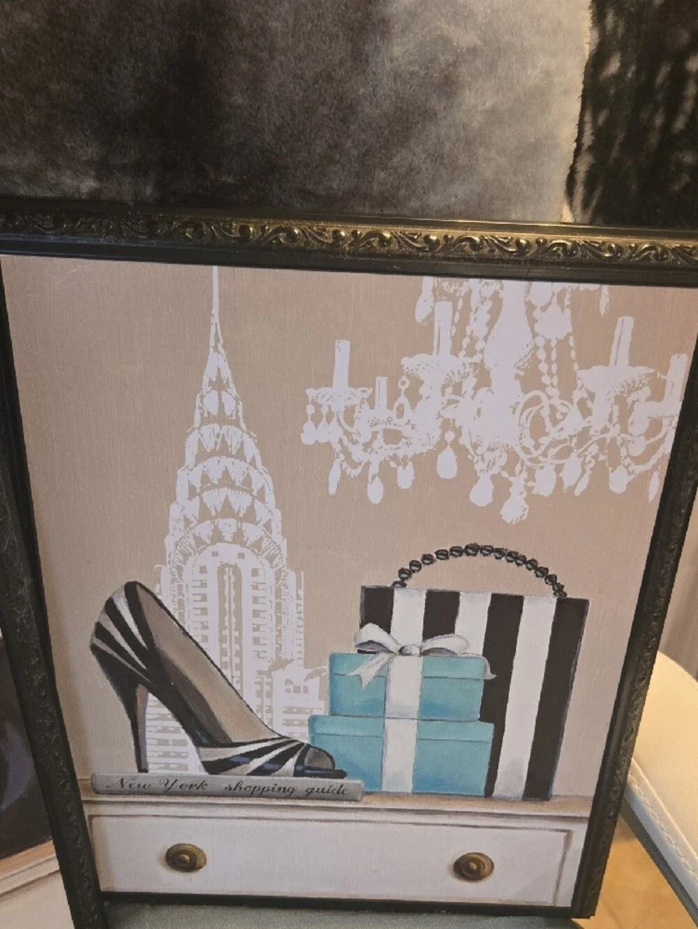 Decorative Fashion Wall Art Pair - Black, Gold, Teal